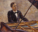 Портрет пианиста В.В. Софроницкого за роялем. 1932